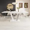 Ausziehtisch mit Marmorplatte 120-160x80x76 cm - Produktbild-Vorschau 1
