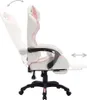 Sedia da gioco con luci LED RGB in ecopelle rosa e bianca Anteprima dell’immagine prodotto 3