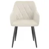 A single cream-colored dining chair with a diamond-stitched back and seat, supported by four black metal legs, is presented against a plain white background. Produktbild-Vorschau