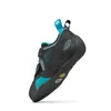Kletterschuh "Force" von Scarpa; schwarz mit blauen Akzenten; seitliche Ansicht; ideal für Klettern. Produktbild-Vorschau