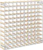 A large wooden wine rack with a metal frame, designed to hold many bottles. Produktbild-Vorschau