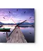 Wanduhr - Quadrat - Glasuhr - See Berge Wasser - 40x40cm - Produktbild-Vorschau 1