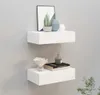 vidaXL Wandregale mit Schubladen 2 Stk. Weiß 40x23,5x10 cm Produktbild-Vorschau 21