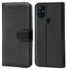 A black flip case for a smartphone is shown from the front and back. Produktbild-Vorschau