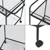 A collage of four close-up images of a black metal serving cart. Anteprima dell’immagine prodotto