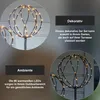 Close-up shots of decorative LED sphere lights with accompanying text describing their features and placement. Produktbild-Vorschau