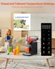 A woman is sitting on a couch reading a magazine, with a frozen drink maker and drinks on a coffee table in front of her. A remote control is shown next to the drink maker. Náhled obrázku produktu