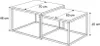 A diagram showing two nesting coffee tables with dimensions indicated. Produktbild-Vorschau