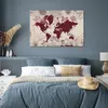 MuchoWow® Poster Weltkarte - Rot - Blumen 120x80 cm - Produktbild-Vorschau 4
