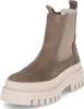 A single taupe colored boot with a thick, light-colored sole is shown against a white background. Podgląd zdjęcia produktu