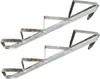 Two sets of galvanized metal stair stringers with four steps each, presented against a white background. Podgląd zdjęcia produktu