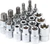 19Pcs/Set 1/2in Drive Star Hex Socket Bit Kit E Type Male Voir les images du produit 3