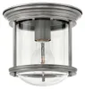 Elstead Hadrian Deckenleuchte E27 Antikes Nickel Klar IP44 Produktbild-Vorschau 1