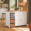 SoBuy KNL05-W Wyspa kuchenna z 2 koszami rattanowymi Szafka Podgląd zdjęcia produktu 1