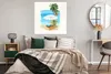 MuchoWow® Poster Strandkorb - Sonnenschirm - Palme 100x100 Produktbild-Vorschau 4
