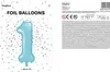 Palloncino in foil Numero 1, 86 cm, azzurro Anteprima dell’immagine prodotto 4