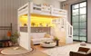 Lit superposé en bois 90x200, avec rangements intégrés, Voir les images du produit 7
