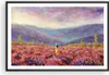 Gerahmtes Poster - Schwarzer Rahmen - Feld Frau Landschaft Produktbild-Vorschau 1