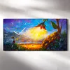 Wanduhr Uhr Wandbild Leinwand 60x30 Blume kleines Mädchen Produktbild-Vorschau 2