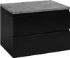A black bathroom cabinet with a gray countertop. Produktbild-Vorschau