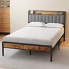A bed with a headboard and storage shelf in a bedroom setting. Podgląd zdjęcia produktu