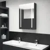 vidaXL LED zrcadlová skříňka do koupelny lesklá černá Náhled obrázku produktu 2