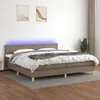 Boxspringbett mit Matratze & LED Taupe 200x200 cm Stoff Produktbild-Vorschau 2