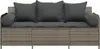 vidaXL Gartensofa mit Kissen 3-Sitzer Grau Poly Rattan Produktbild-Vorschau 4