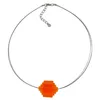 Kette Drahtkette Stufenperle orange-transparent Produktbild-Vorschau 1