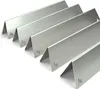 A set of stainless steel grill heat shields arranged in a V-shape. Podgląd zdjęcia produktu