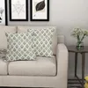Bedruckter Kissenbezug - Blaugrüne Kissenbezüge mit Blockdruck - Vintage Kissenbezug mit Blumenmuster - Bauernhof Schlafsofa Anteprima dell’immagine prodotto