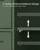 A close-up view of a green cabinet interior showing adjustable shelves with arrows indicating movement. Produktbild-Vorschau
