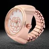 Fingerring-Uhr, rundes Zifferblatt, Rosen-Blumenmuster, Produktbild-Vorschau 3
