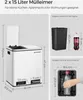SONGMICS Mülleimer Küche, 2 x 15 L, Mülltrennsystem, Produktbild-Vorschau 6