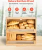 SucceBuy Doppelschichtiger Brotkasten aus Holz für die Produktbild-Vorschau 3
