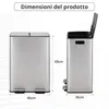 Cestino per rifiuti in acciaio inox Vidacharmy con 2 Anteprima dell’immagine prodotto 2