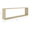 A diagram of a wooden shelf with dimensions indicated. Náhled obrázku produktu