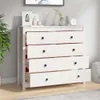 vidaXL Boční skříňka bílá 100x40x90 cm Borovicový masiv Náhled obrázku produktu 7