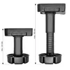 Two adjustable kitchen cabinet feet are shown side-by-side, with dimensions indicated. Voir les images du produit