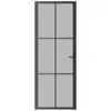 vidaXL Innentür 76x201,5 cm Schwarz Mattglas und Aluminium Produktbild-Vorschau 3