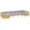 vidaXL 7-tlg. Garten-Lounge-Set mit Grauen Kissen Produktbild-Vorschau 13