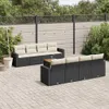 vidaXL 9-tlg. Garten-Sofagarnitur mit Kissen Schwarz Poly Produktbild-Vorschau 2