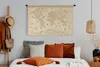 MuchoWow® Wandteppich Wandbehang Weltkarte - Retro - Tiere Produktbild-Vorschau 5