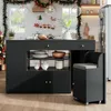XL Kücheninsel Set (140 cm) mit 2 Barhockern & 6 Produktbild-Vorschau 5