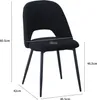 A black chair with dimensions indicated by lines and text. Náhled obrázku produktu