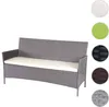 panca da giardino a 3 posti in poly-rattan Halden, panca ~ Anteprima dell’immagine prodotto 4