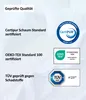 Image displays certifications and quality marks related to a product. Produktbild-Vorschau