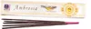 A box of Ambrosia incense sticks and several incense sticks are displayed. Produktbild-Vorschau