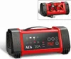 A red and black battery charger with a digital display and buttons. Produktbild-Vorschau