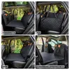 A collage of four images showing different configurations of a car seat cover for pets. Produktbild-Vorschau